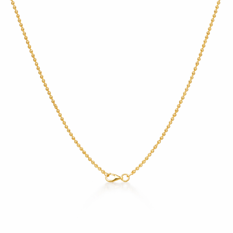 Sterling Silver Gold-Plated Cut Bead Ball Necklace