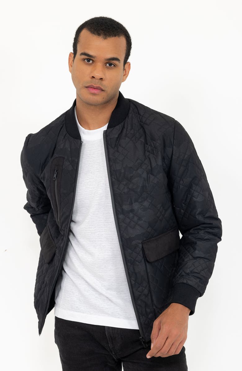 PINO BY PINOPORTE Quilted Bomber Jacket, Alternate, color, Black