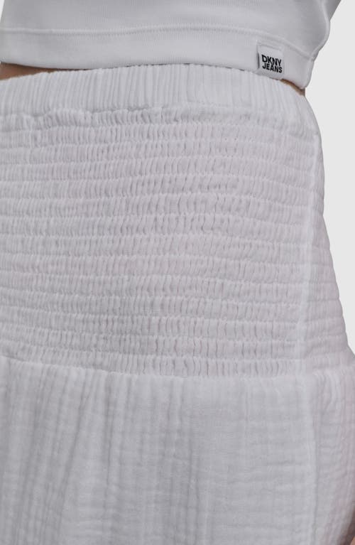 Dkny Jeans Smocked Waist Cotton Gauze Skirt