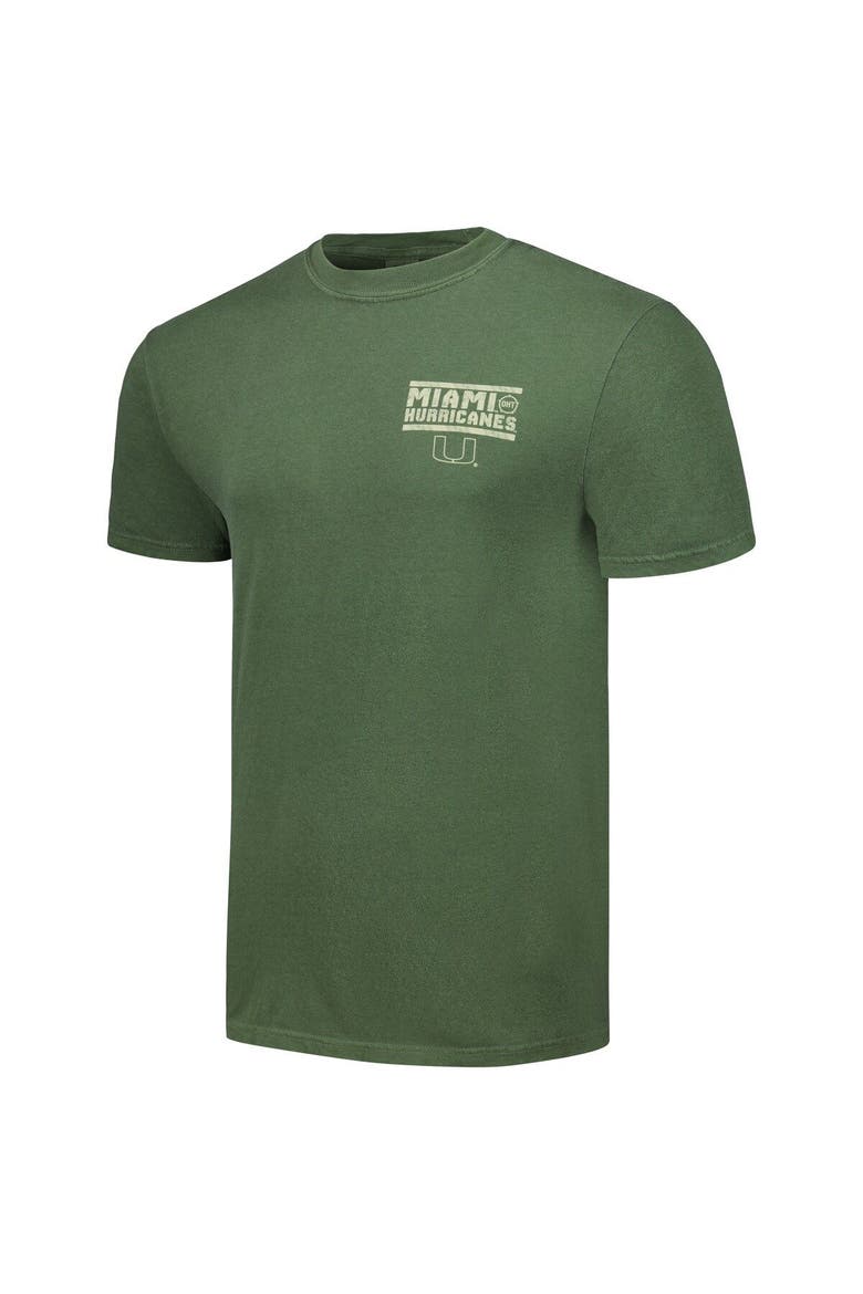 Men's Olive Miami Hurricanes OHT Military Appreciation Comfort Colors T-Shirt, Alternate, color, Olive