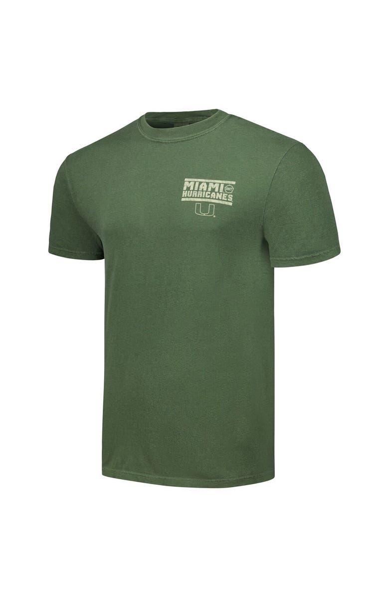 IMAGE ONE Men's Olive Miami Hurricanes OHT Military Appreciation Comfort Colors T-Shirt, Alternate, color, 