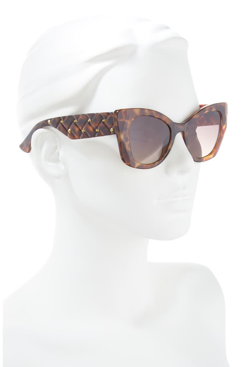52mm Gradient Cat Eye Sunglasses, Alternate, color, HAVANA/ BROWN GRADIENT