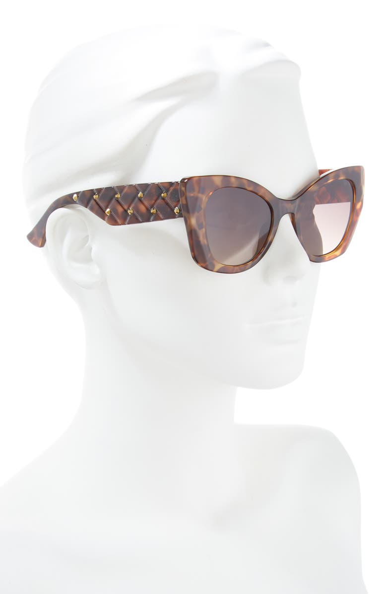 Kurt Geiger London 52mm Gradient Cat Eye Sunglasses, Alternate, color, Havana/ Brown Gradient