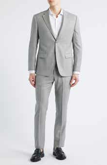 Emporio Armani Light Grey Mélange Wool Suit
