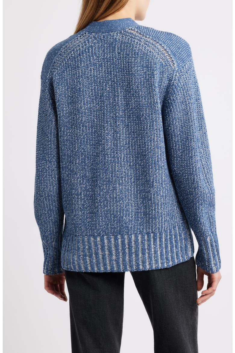 Cotton Blend Cardigan, Alternate, color, CADET BLUE