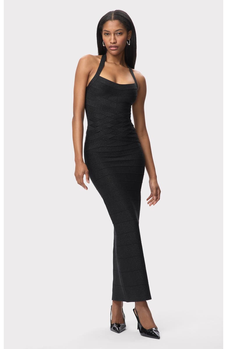 Herve Leger The Maxine Gown, Alternate, color, Black