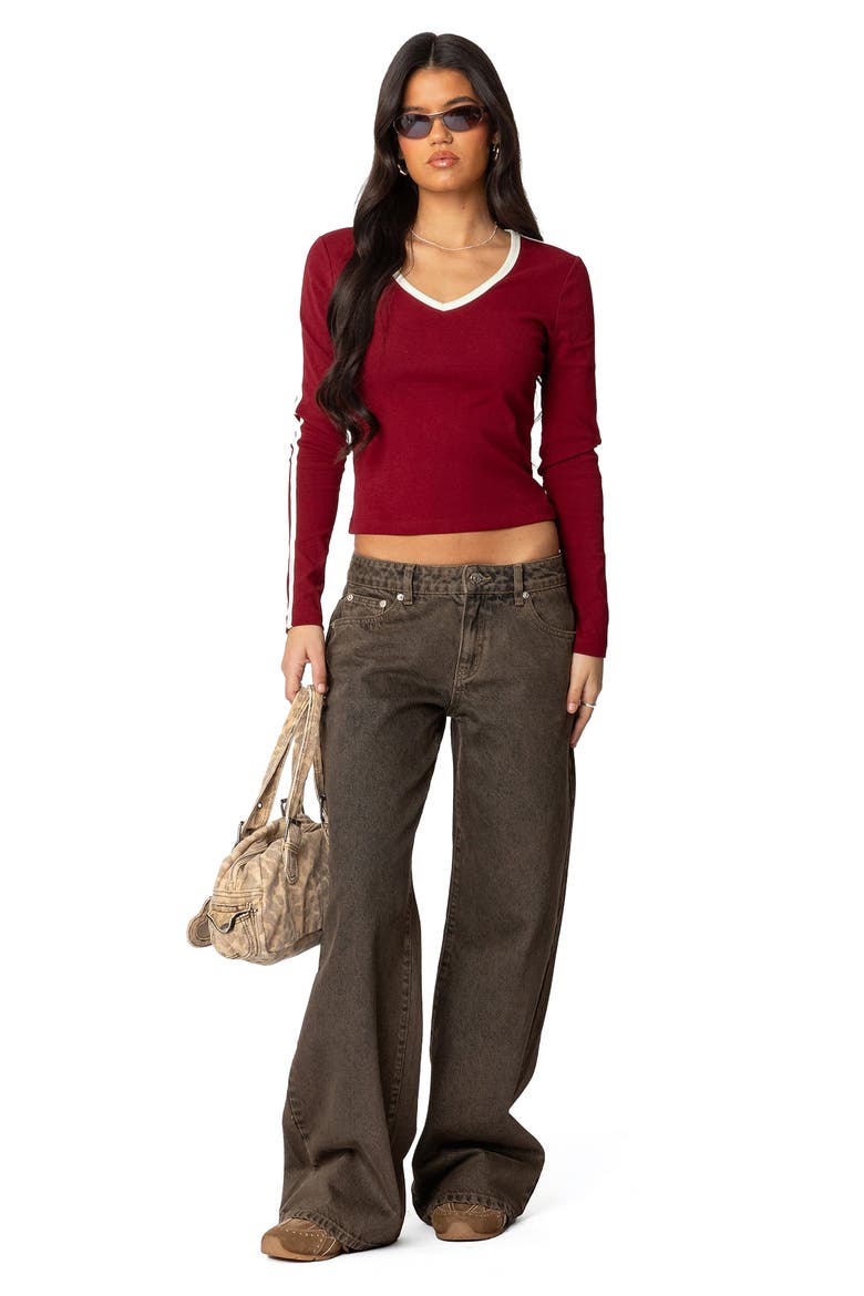 Zahra Low Rise Baggy Wide Leg Jeans, Alternate, color, BROWN-WASHED