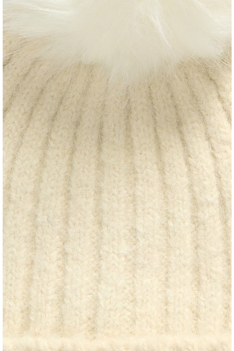 Faux Fur Pom Beanie, Alternate, color, IVORY PEARL