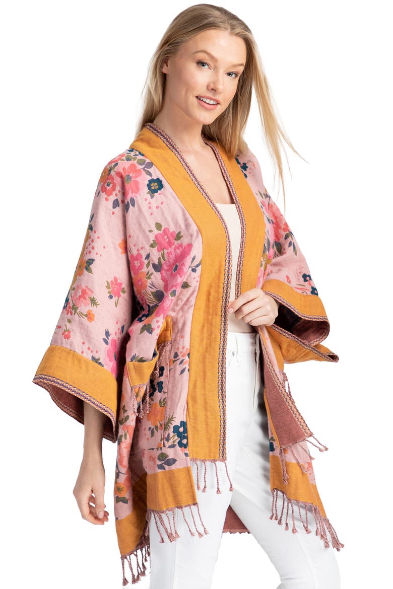 Kirkville Floral Duster, Alternate, color, PINK/ MUSTARD