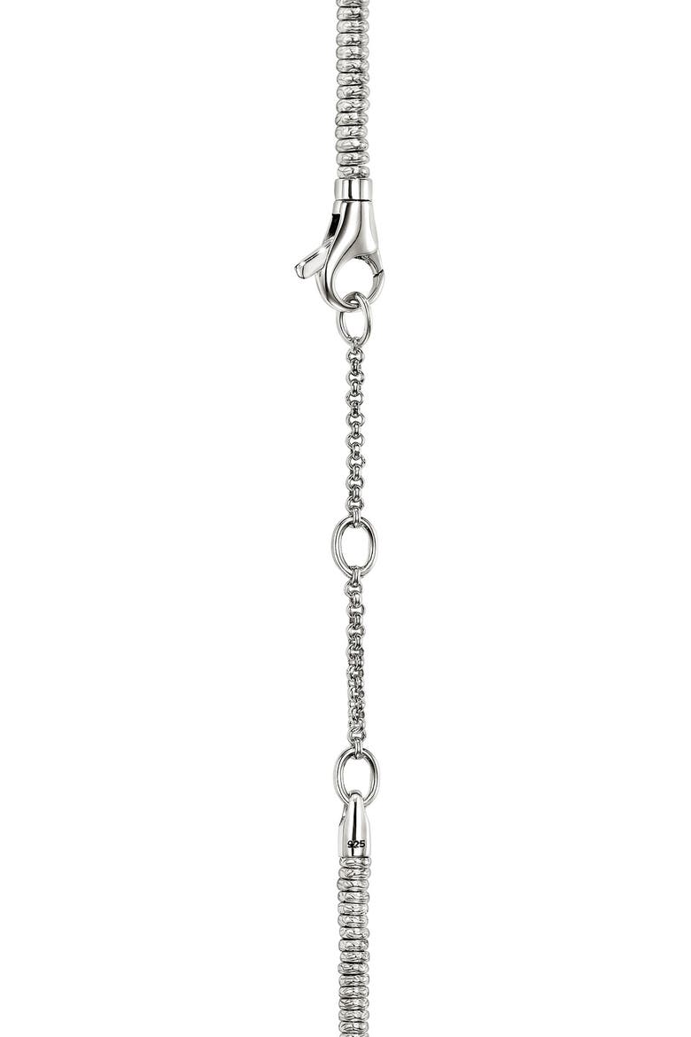 JH Lovestruck Sterling Silver & 14k Gold Lab Grown Diamond Heishi Pendant Necklace, Alternate, color, SILVER AND GOLD