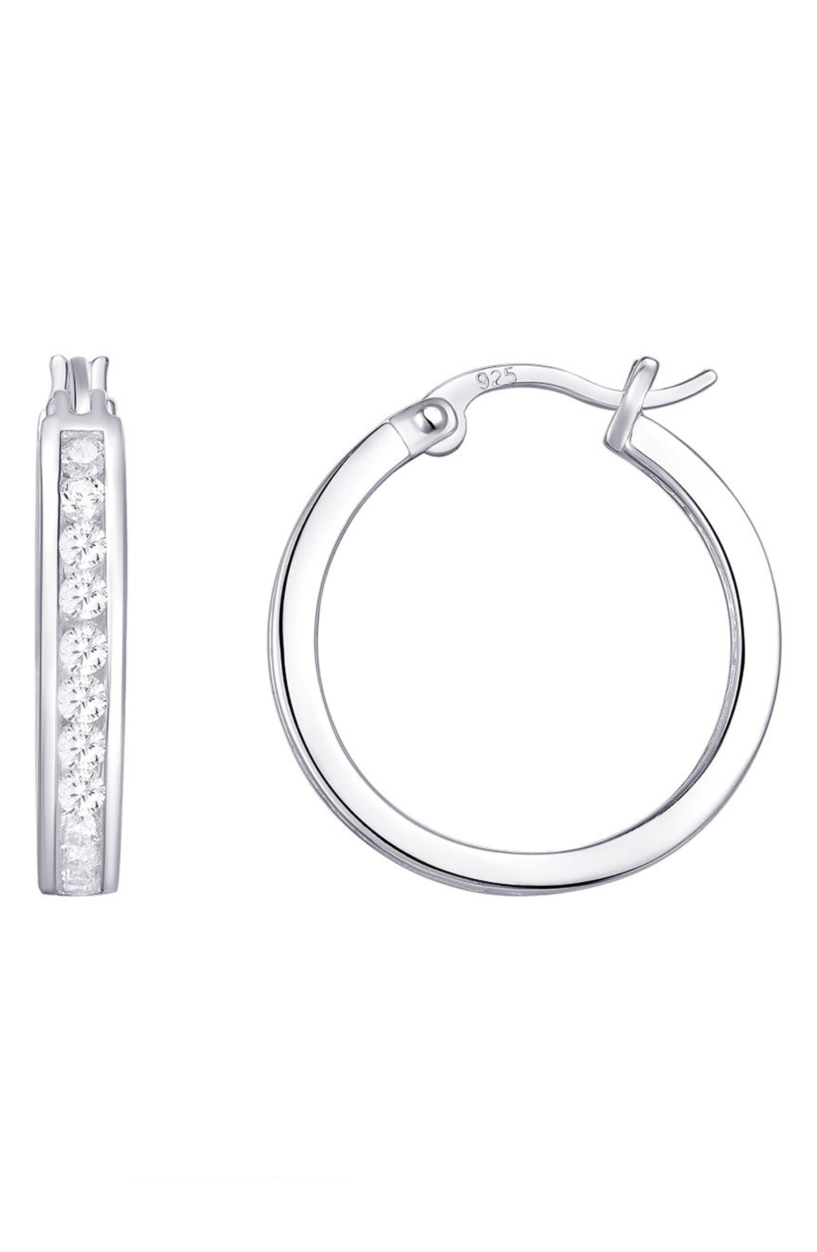 Sterling Silver Cubic Zirconia Hoop Earrings