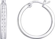 CANDELA JEWELRY Sterling Silver Cubic Zirconia Hoop Earrings