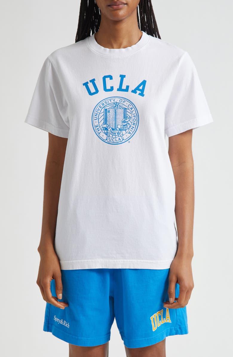 Sporty & Rich UCLA Crest Graphic T-Shirt, Main, color, White