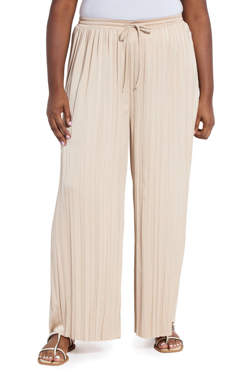 Lysse The Packable Pleated Wide Leg Satin Pants, Main, color, Chablis