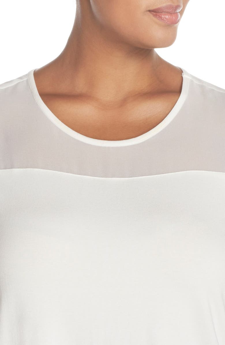 Vince Camuto Chiffon Inset Knit Top, Alternate, color,