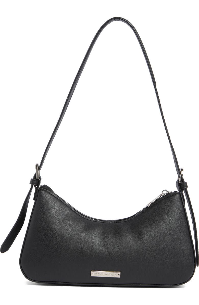 Madden Girl Faux Leather Shoulder Bag, Alternate, color, Black