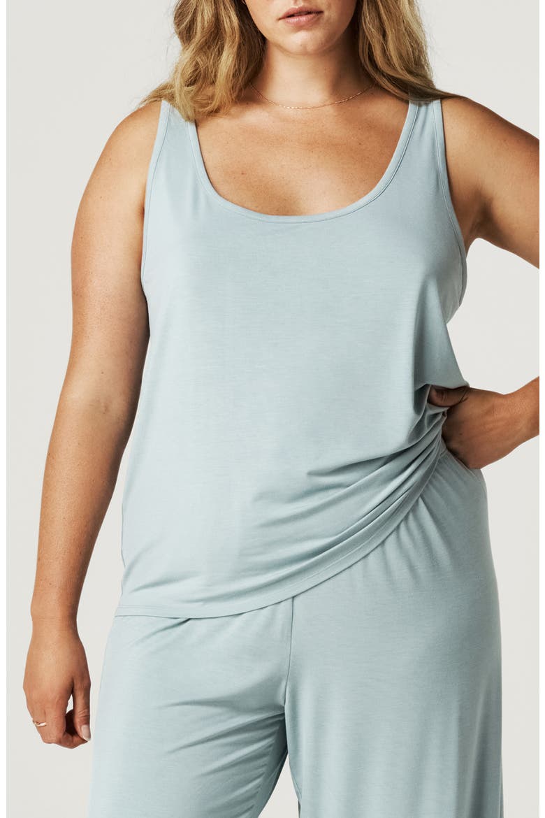 Lace Racerback Pajama Tank, Main, color, SHADOW GREEN