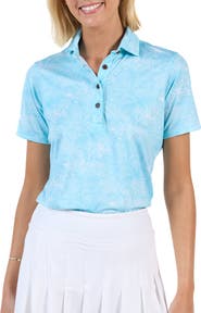 Kenny Flowers The Ocean Round - Light Blue - Short Sleeved Ladies Golf Polo