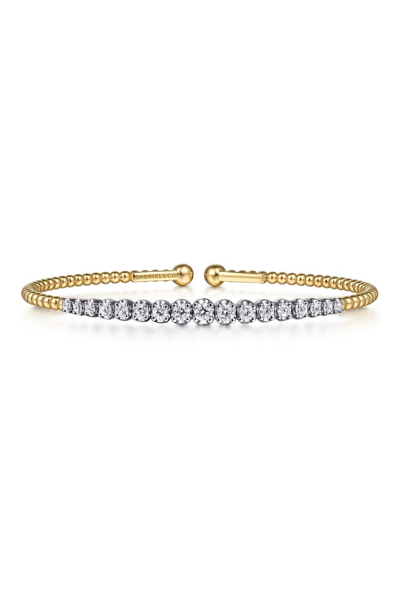Bujukan Graduated Diamond Cuff Bracelet, Alternate, color, TWO TONE
