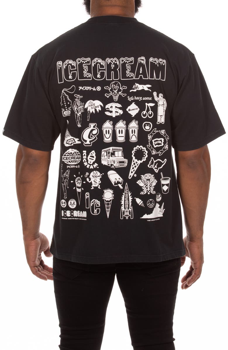 ICECREAM Order Up Cotton Jersey Graphic T-Shirt, Alternate, color, Black