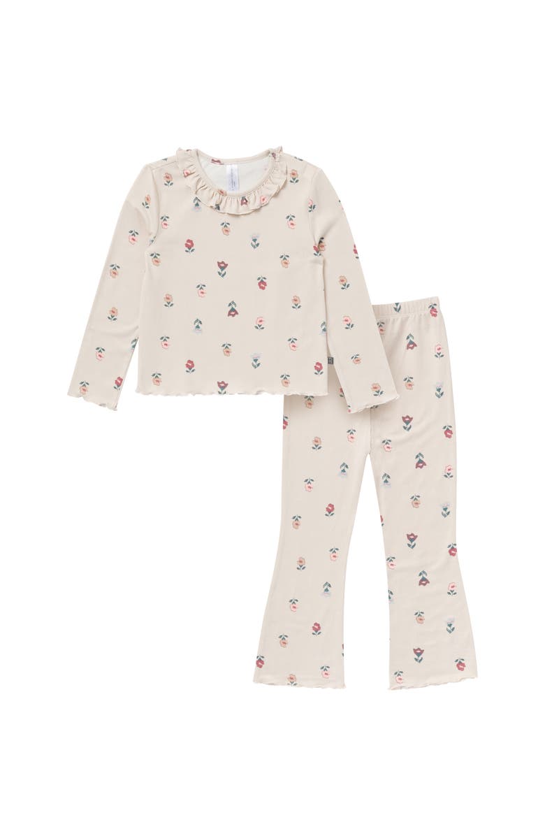 Modern Moments<sup>™</sup> by Gerber Ruffle Collar Top and Flare Pant Set, Alternate, color, Ivory
