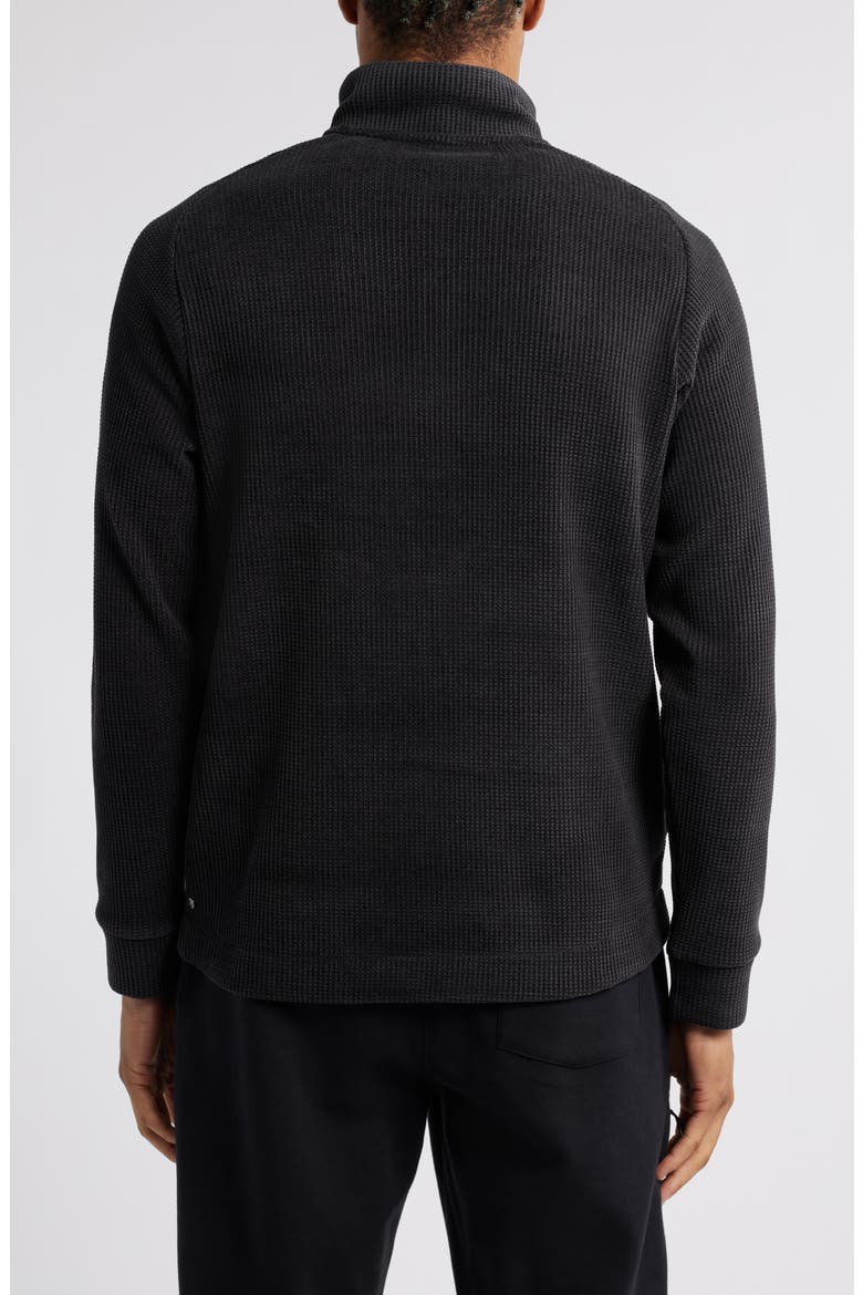 Ridge Brushed Fleece Quarter Zip Pullover, Alternate, color, BLACK