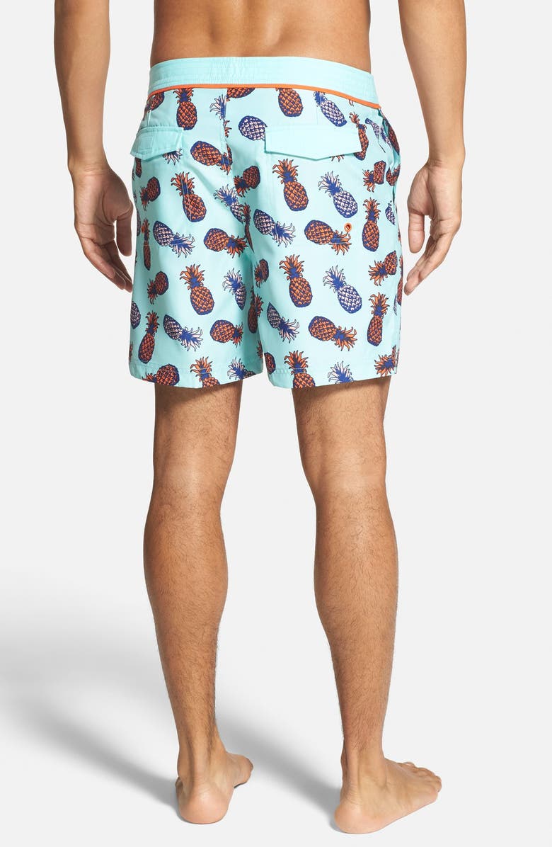 Original Penguin Pineapple Print Volley Swim Trunks, Alternate, color,