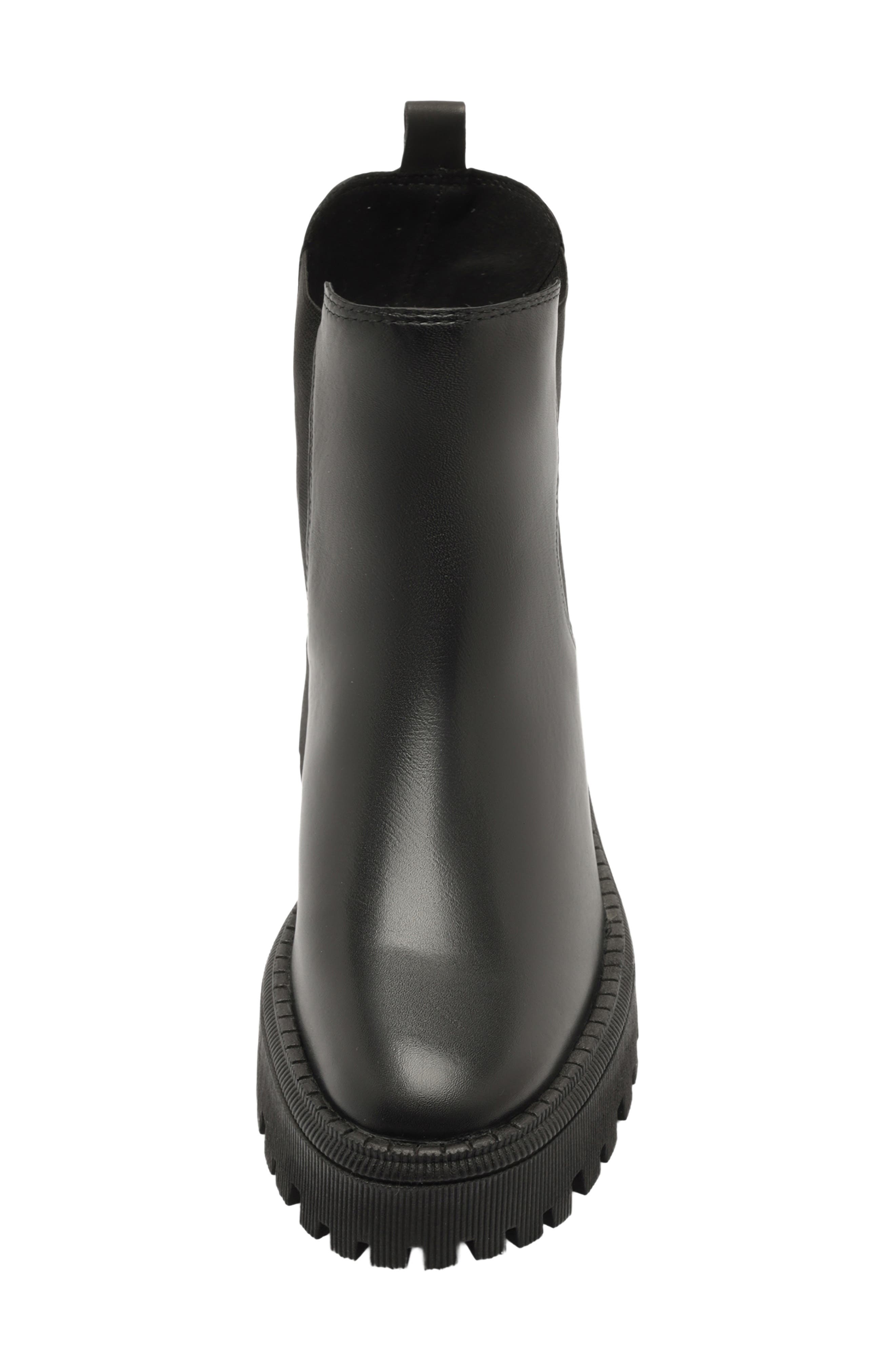 Annie Lug Sole Chelsea Boot, Alternate, color, BLACK