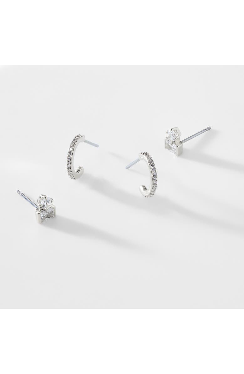 Nadri Zoe Stud & Hoop Earrings Set, Alternate, color, 
