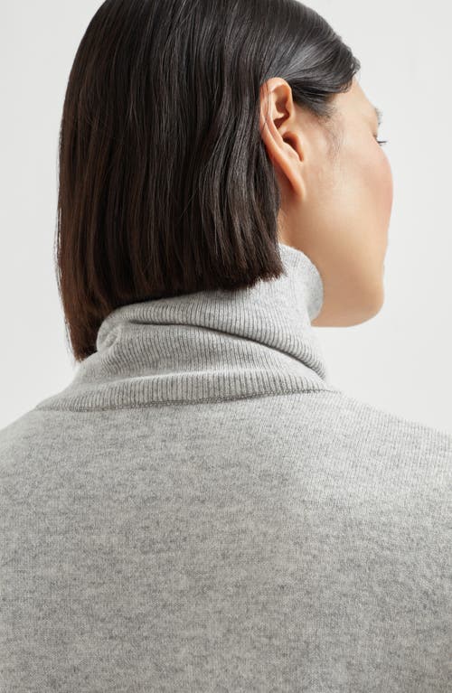 Brunello Cucinelli Light Grey Turtleneck In Cashmere Blend In Gray