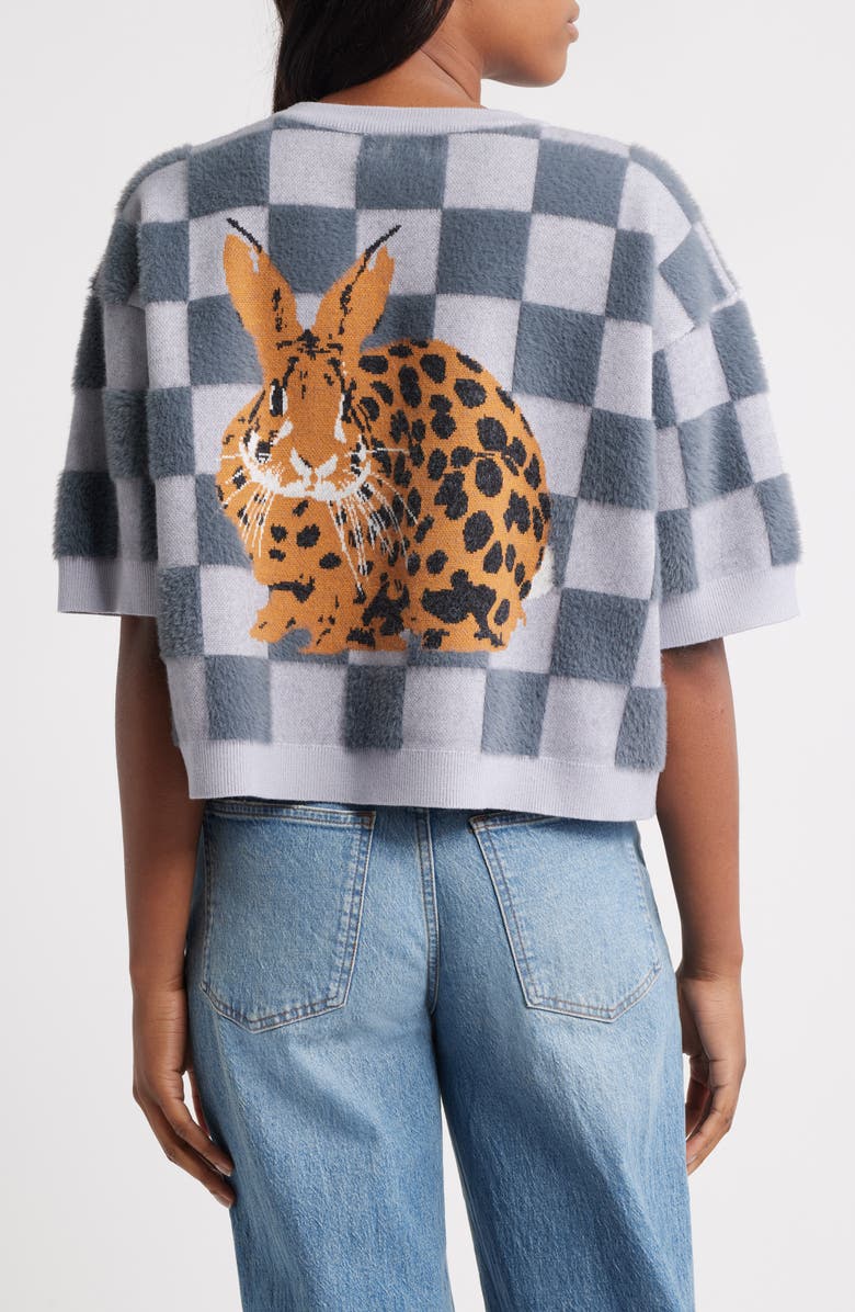 Dressed in Lala Leopard Bunny Short Sleeve Sweater, Alternate, color, 