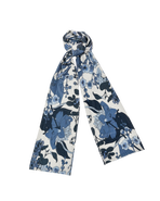 Fable England Deco Blooms Blue Tonal Velvet Scarf