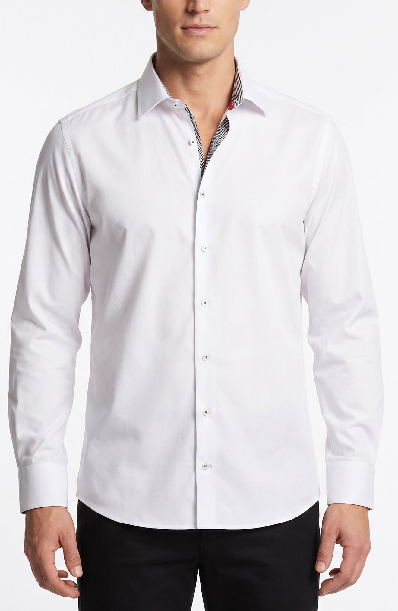 Stretch Cotton Button Up Shirt