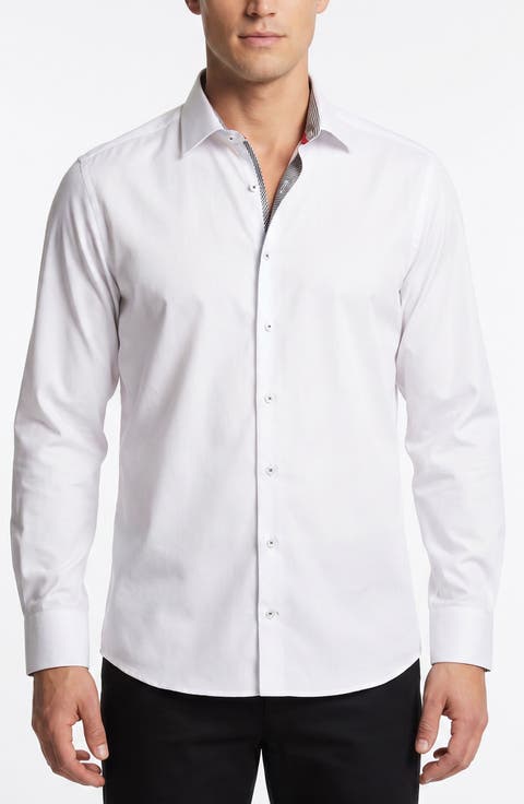 Stretch Cotton Button Up Shirt