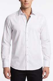 LEVINAS Stretch Cotton Button Up Shirt