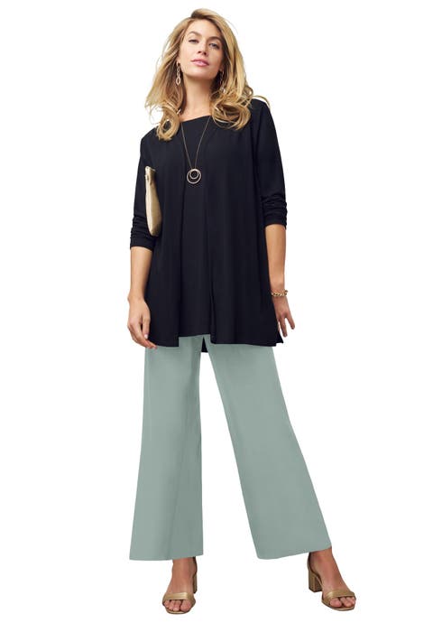 Everyday Stretch Knit Wide Leg Pant (Plus) (Petite Available)