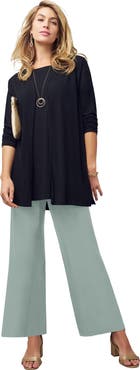Jessica London Everyday Stretch Knit Wide Leg Pant