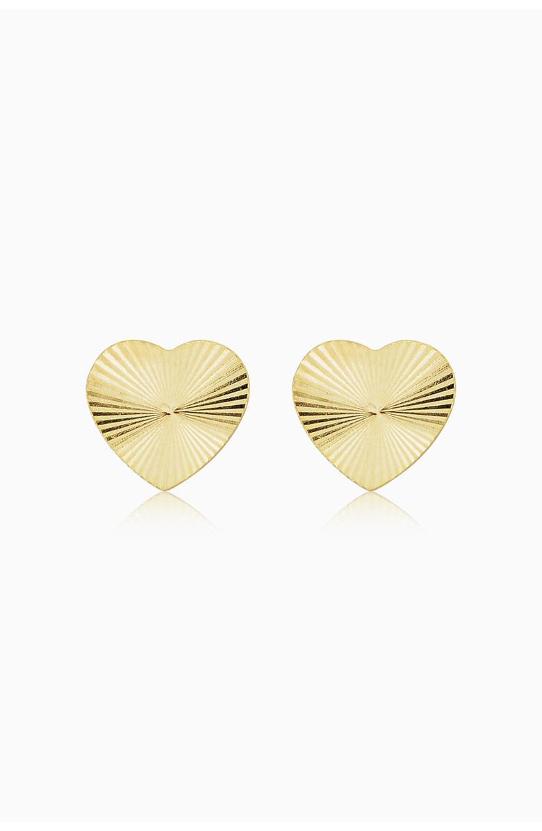 Oradina 14K Yellow Gold Heartthrob Studs, Main, color, Yellow Gold