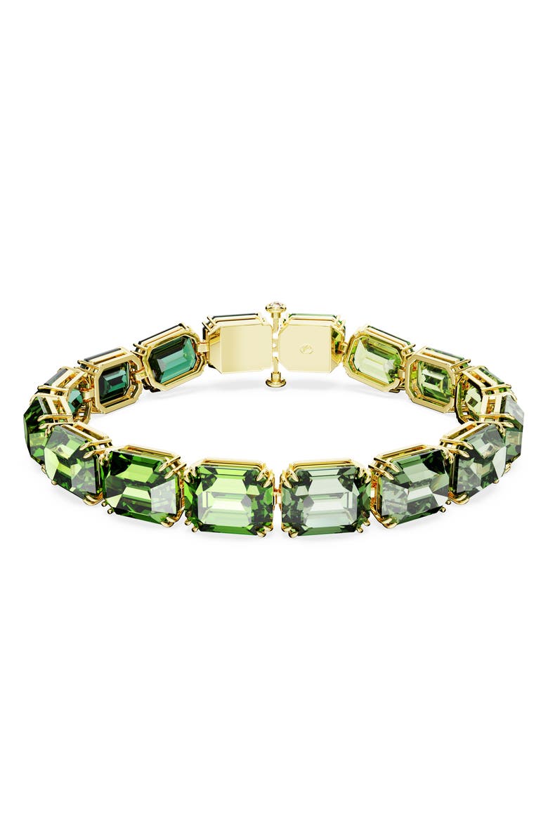 Swarovski Millenia Octagon Cut Crystal Bracelet, Main, color, Green