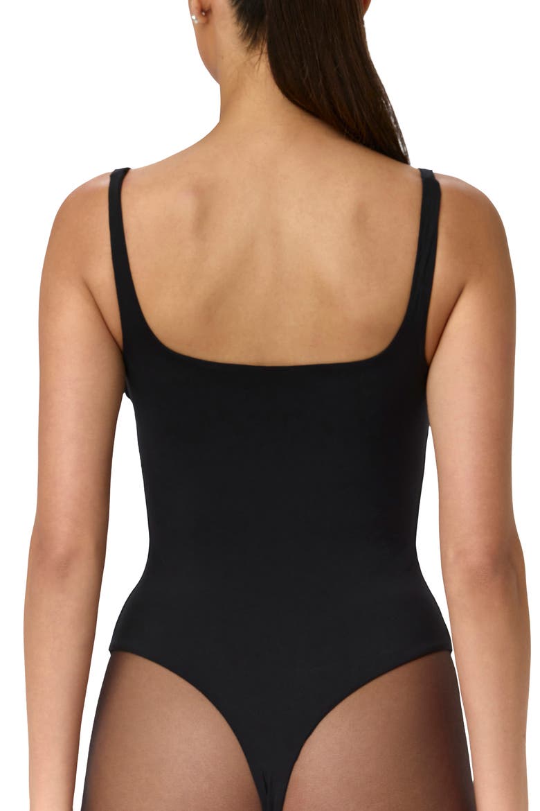 Rosette Bust Bodysuit, Alternate, color, BLACK