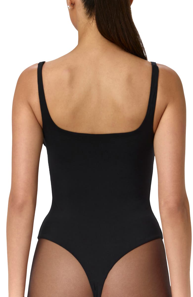 Naked Wardrobe Rosette Bust Bodysuit, Alternate, color, Black