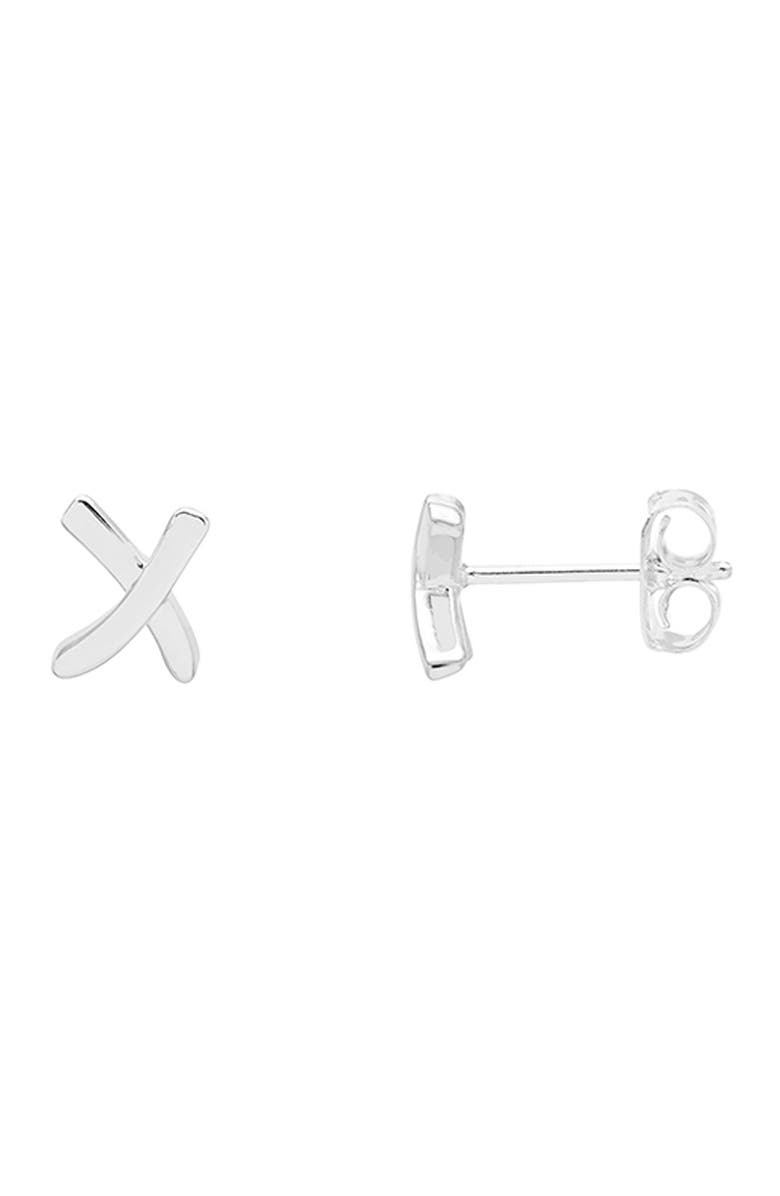 Estella Bartlett Kiss Stud Earrings, Main, color, Silver