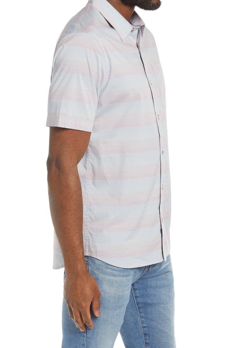 TravisMathew Increments Short Sleeve Button-Down Shirt, Alternate, color, Heather Mi