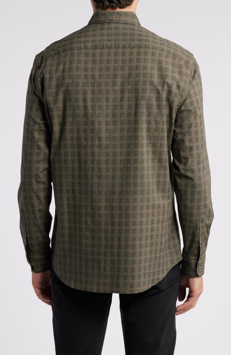 Emporio Armani Plaid Stretch Cotton Button-Up Shirt, Alternate, color, 