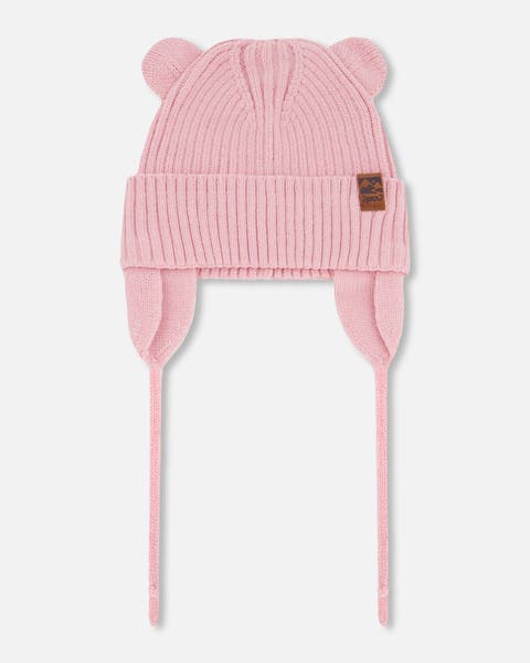 Girl Logo Patch Ribbed Knit Hat (Baby)