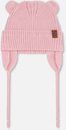 Deux par Deux Girl Logo Patch Ribbed Knit Hat