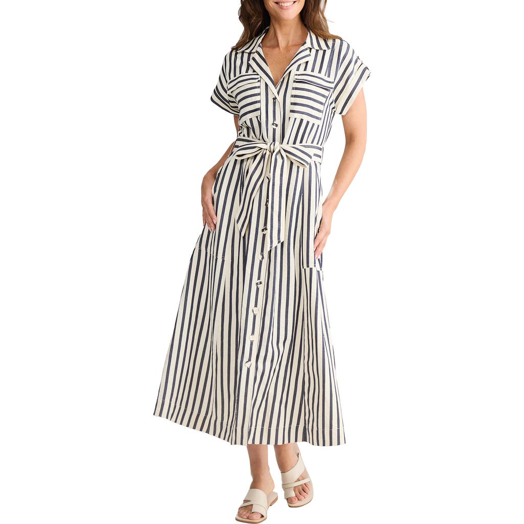 Brave + True Brave+true Portia Stripe Maxi Shirtdress In White