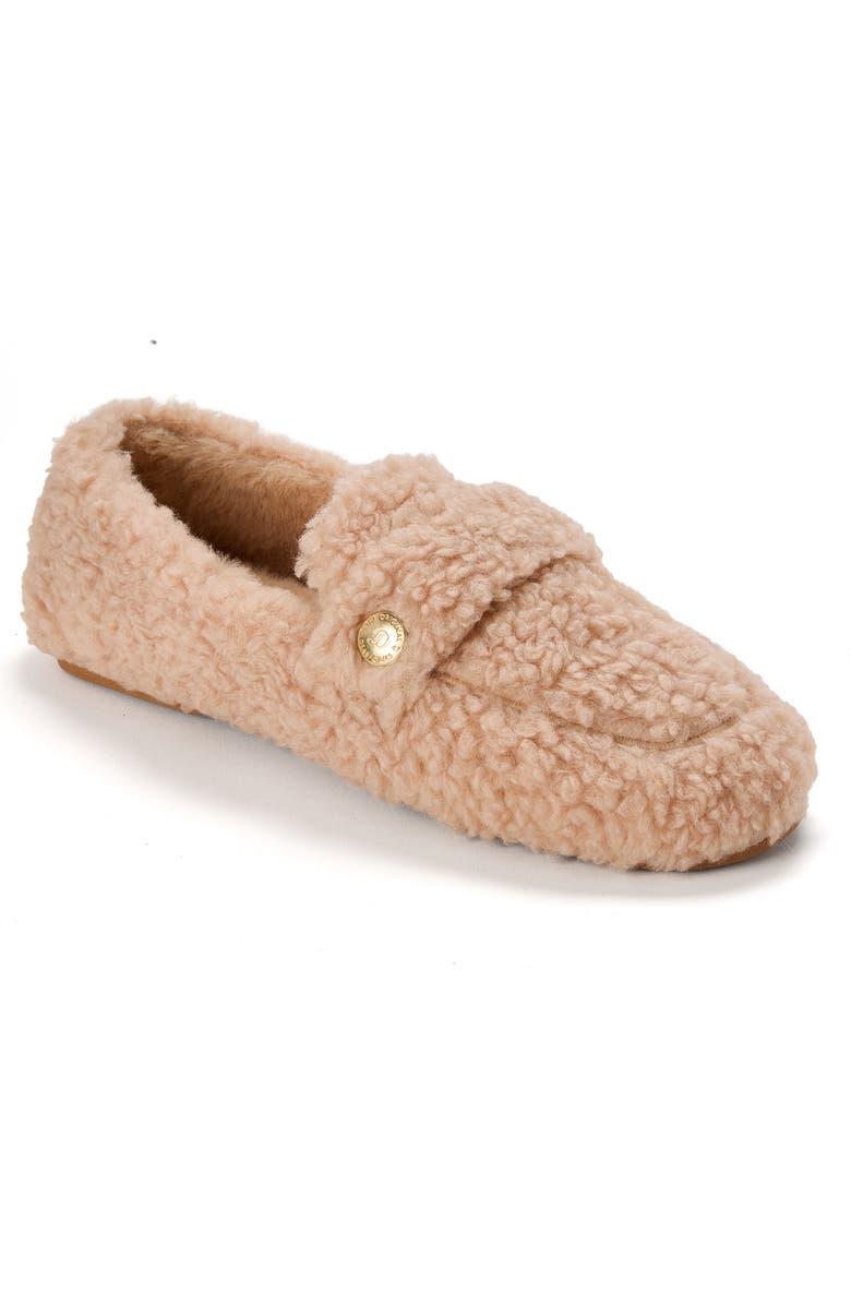 DEARFOAMS Madeline Luxe Teddy Loafer, Main, color, Latte