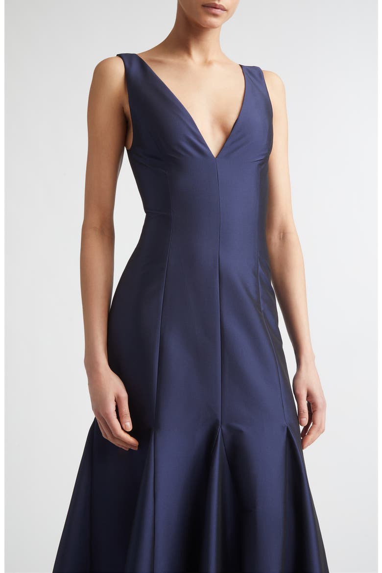 Aurelia V-Neck Stretch Mermaid Gown, Alternate, color, MIDNIGHT BLUE