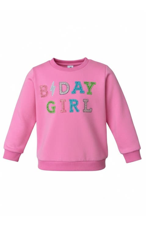 Color Pop Birthday Girl Gem Sweatshirt (Toddler, Little Kid & Big Kid)